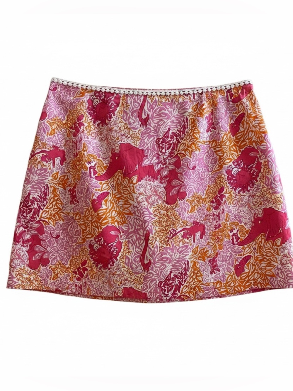 Lilly Pulitzer Pink and Orange Floral Mini Skirt